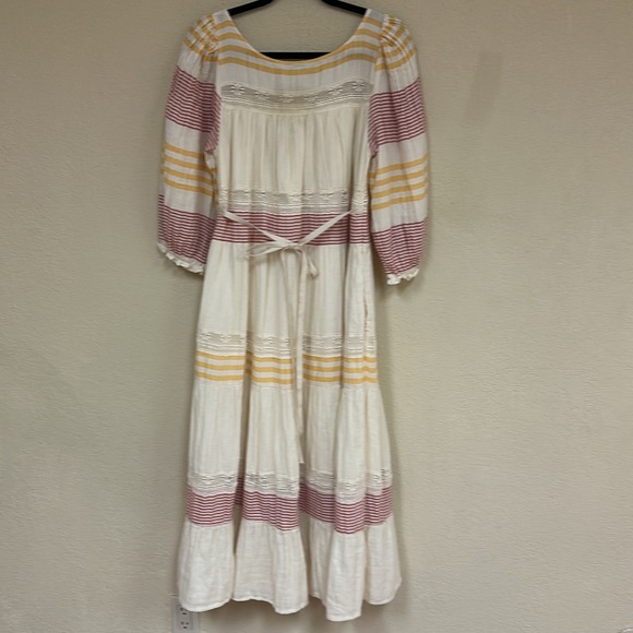 Sundance Yellow and Brown Midi Dress - Picture 6 of 7